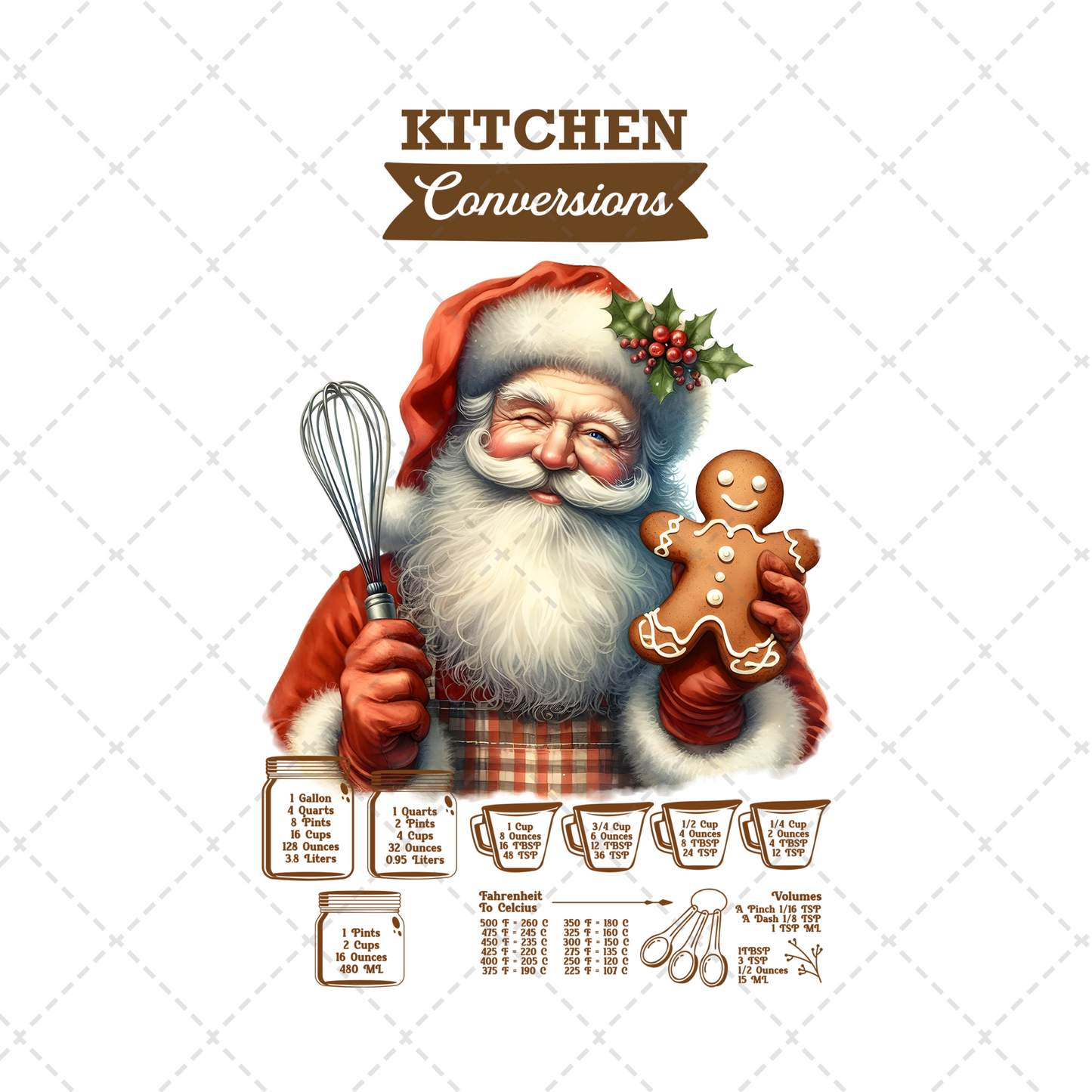 Santa Kitchen Conversion 1 Tea Towel Transfer