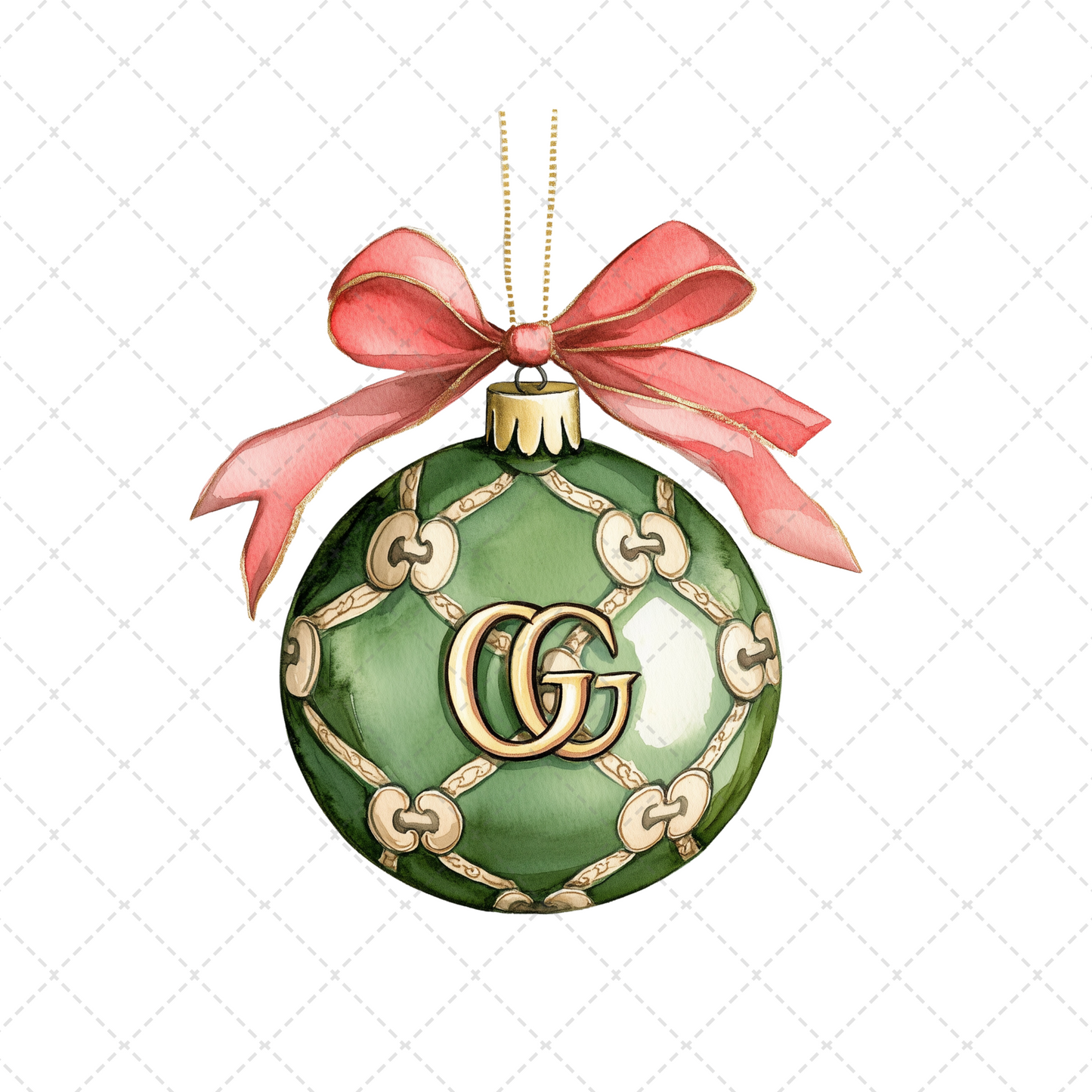 Preppy G Christmas Ornament Transfer