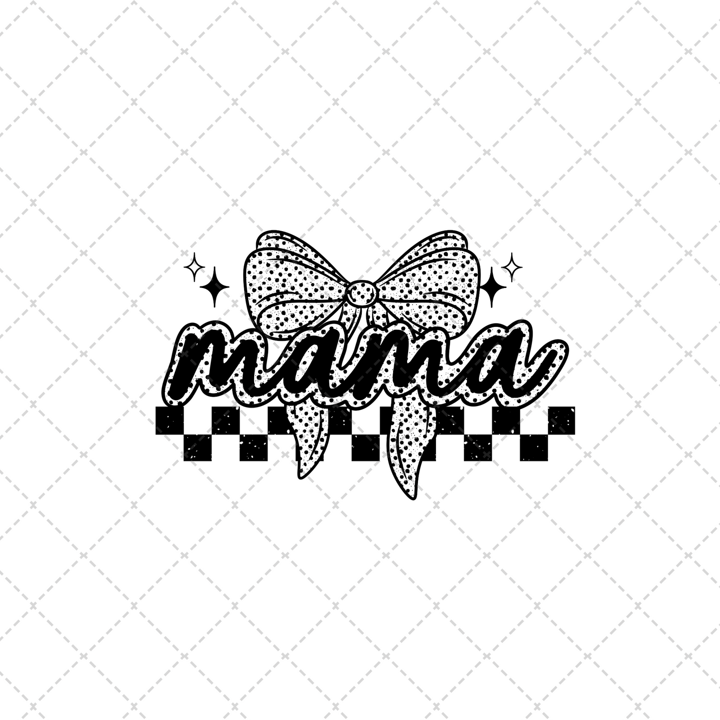 Mama Black Bow Transfer ** TWO PART* SOLD SEPARATELY**