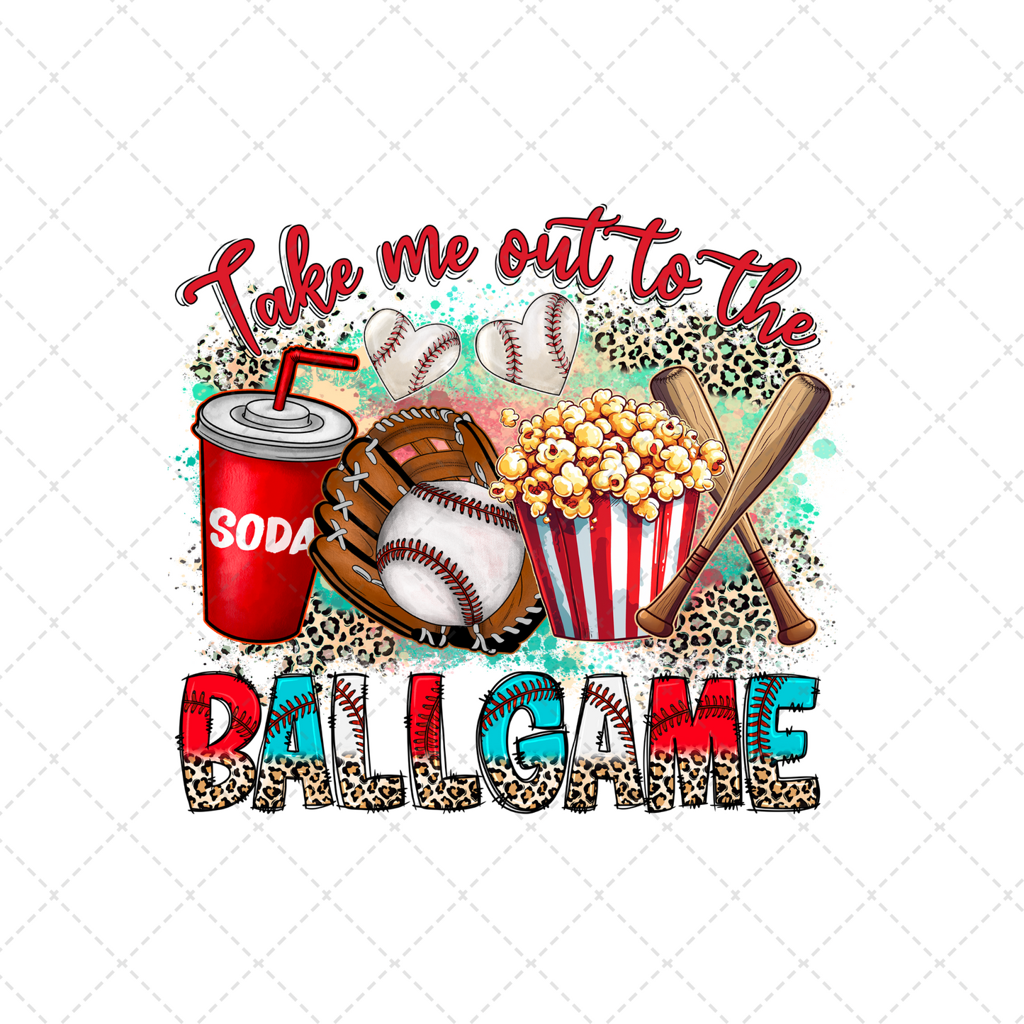 Take Me Out To The Ballgame Baseball Transfer