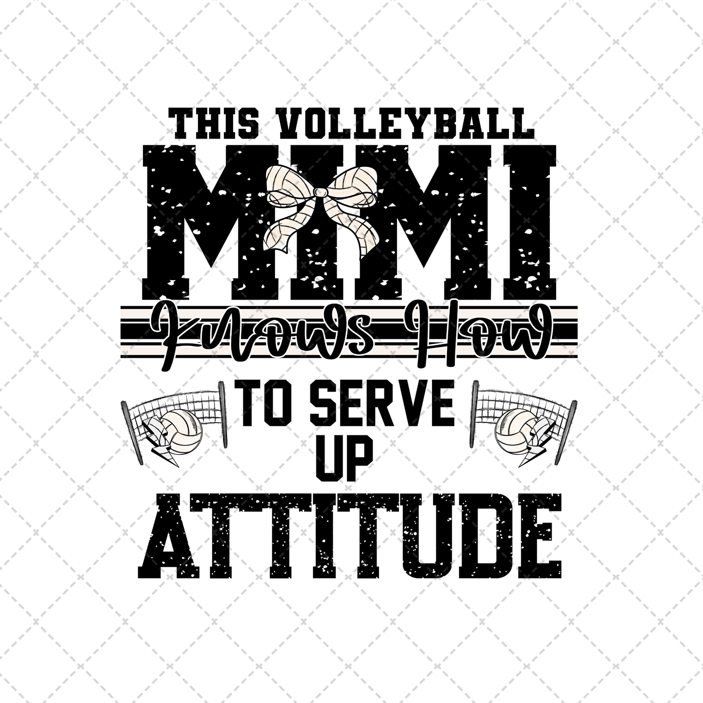 This Volleyball Mimi Transfer ** TWO PART* SOLD SEPARATELY**