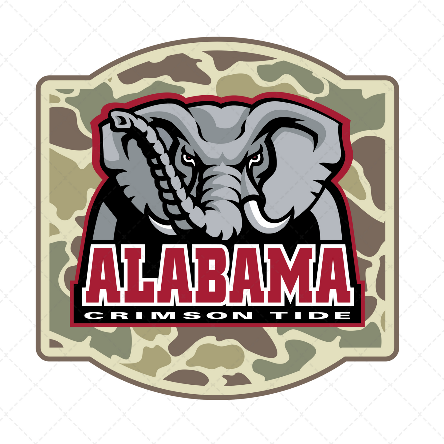 AL Crimson Camo Bama Transfer ** TWO PART* SOLD SEPARATELY**