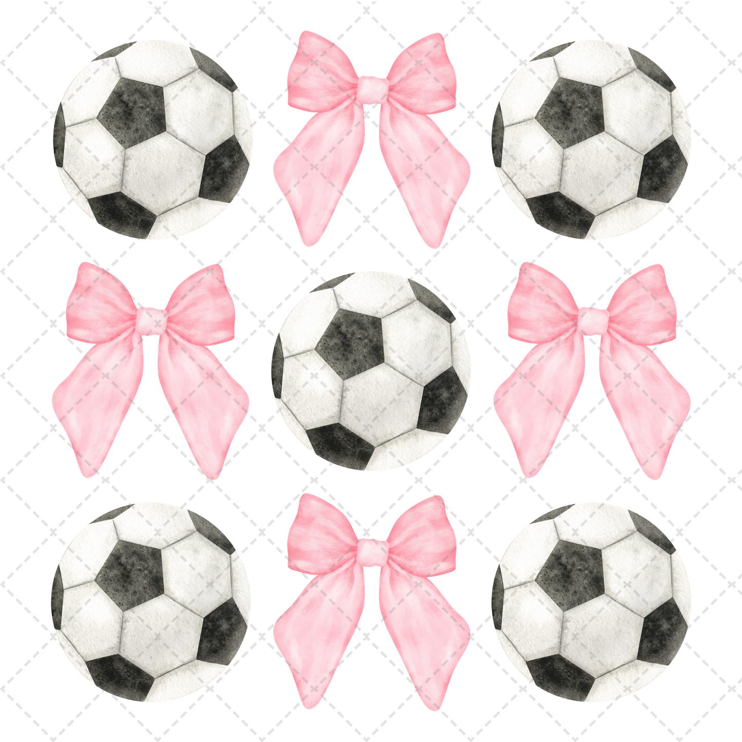 Soccer Bows Coquette Transfer