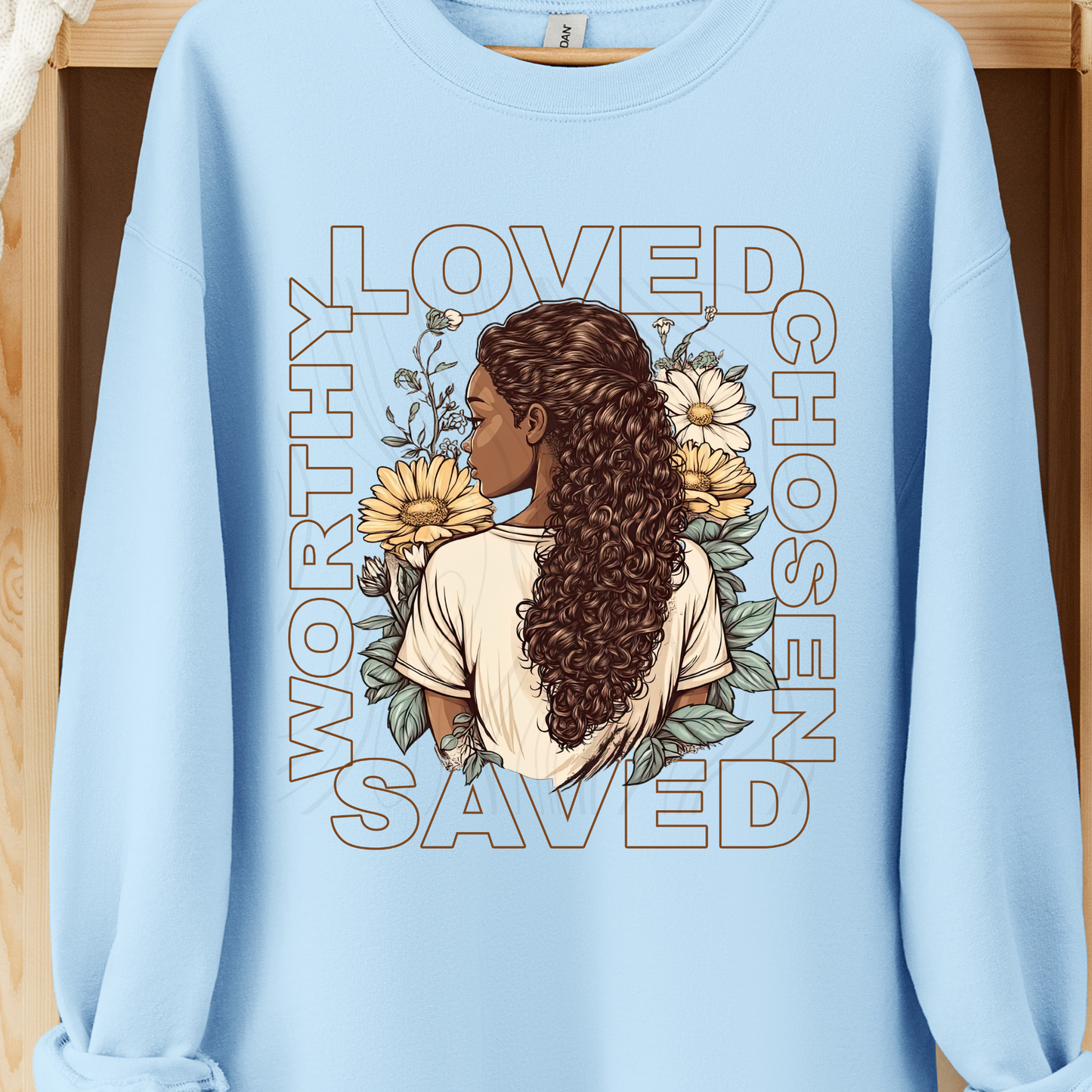 Loved Chosen Worthy Saved Transfer**SOLD SEPARATELY**