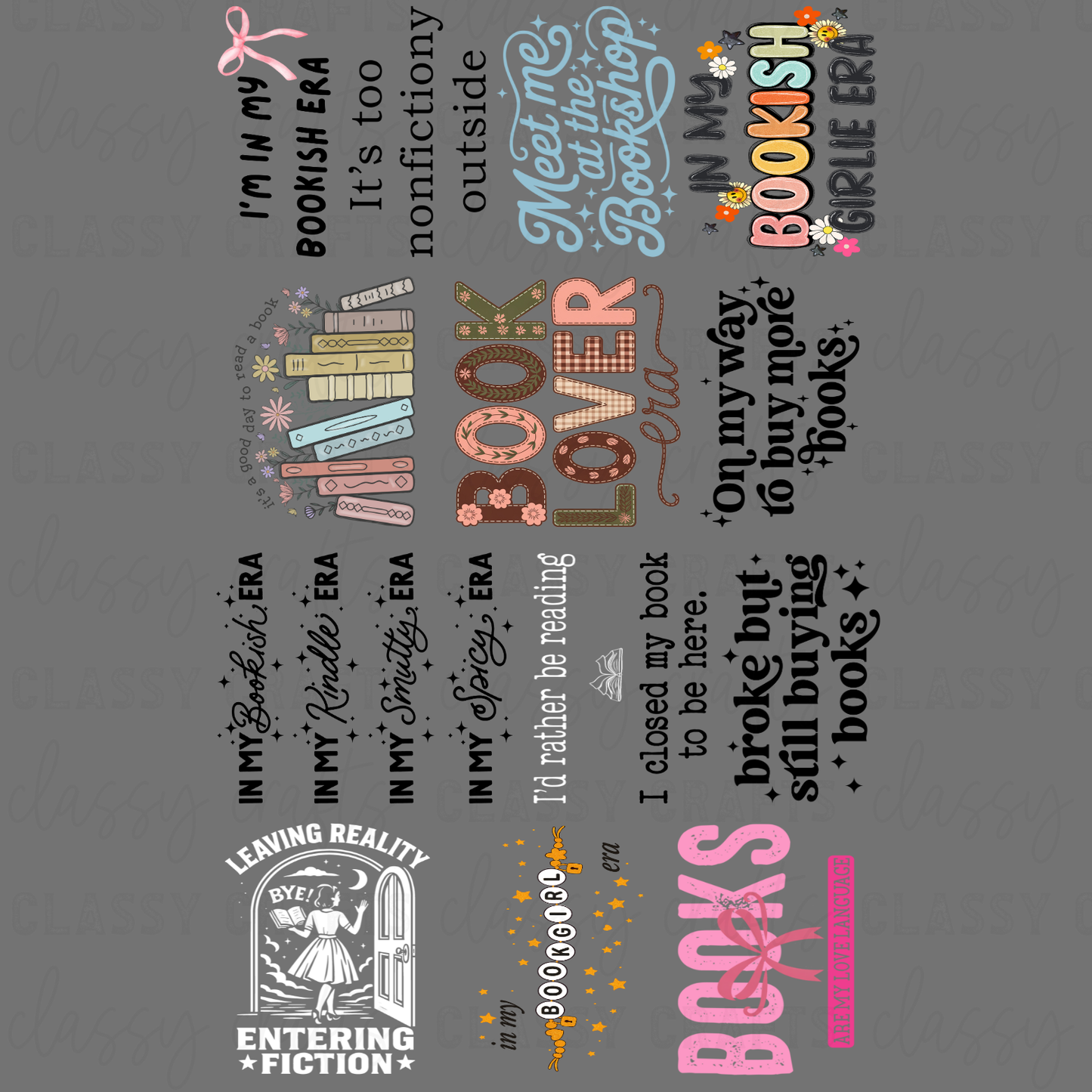 Book Lover Era - 30x48 - PREMADE GANG SHEET