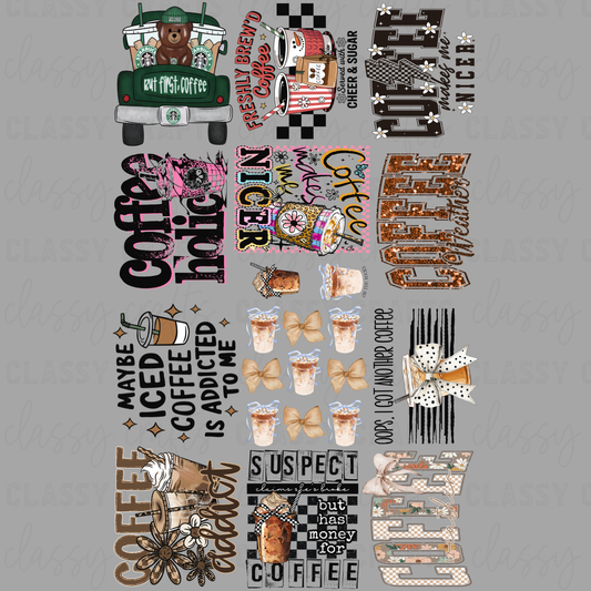 Coffee Addict - 30x48 - PREMADE GANG SHEET