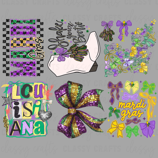 Mardi Gras Coquette 30x24 - PREMADE GANG SHEET