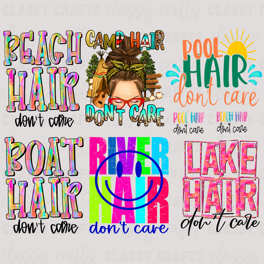 Messy Hair Don't Care - 30x24 -PREMADE GANG SHEET