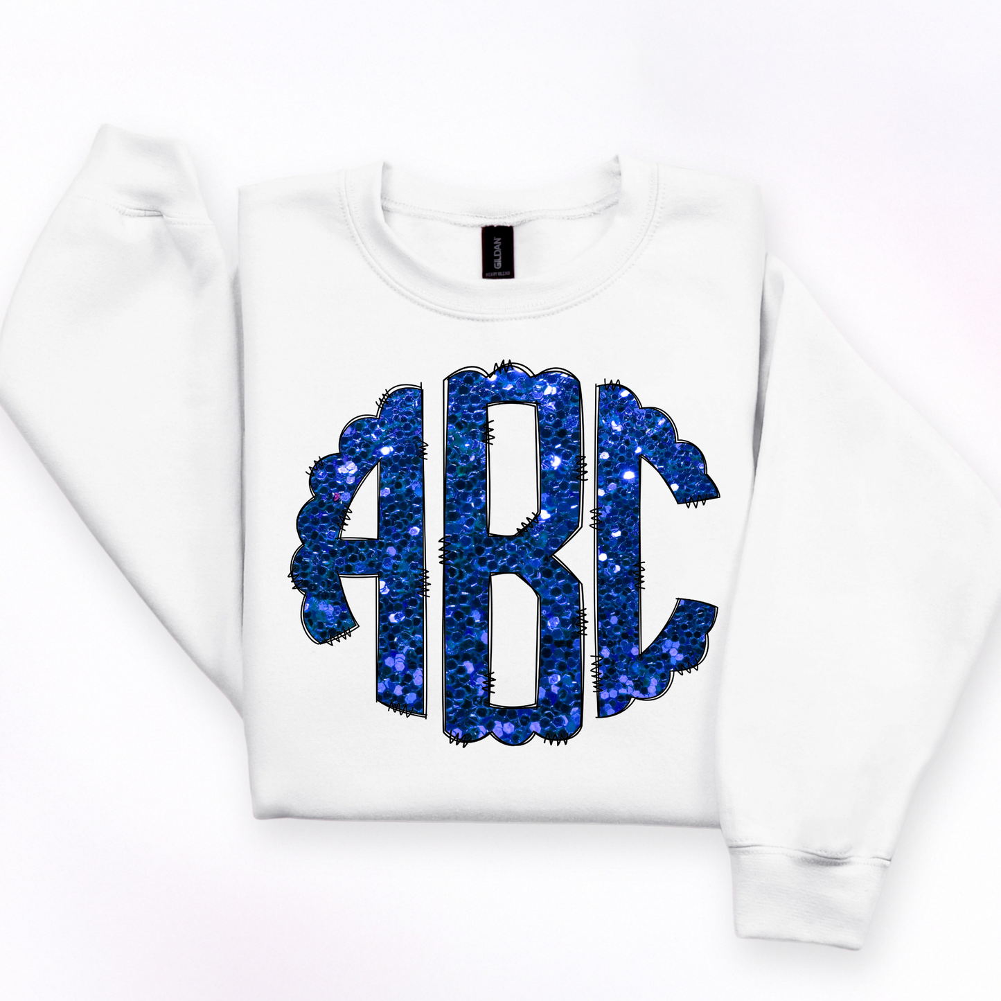 Navy Blue Chunky Glitter - Custom Monogram Transfer