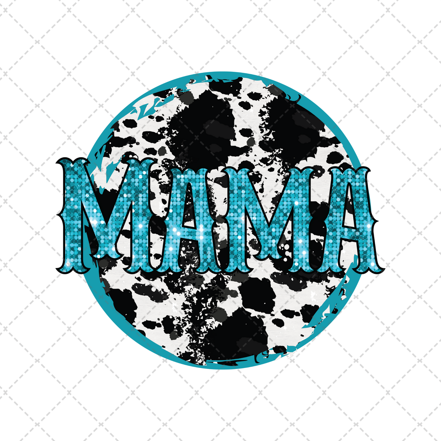 Blue And Cow Mama Mini Transfer