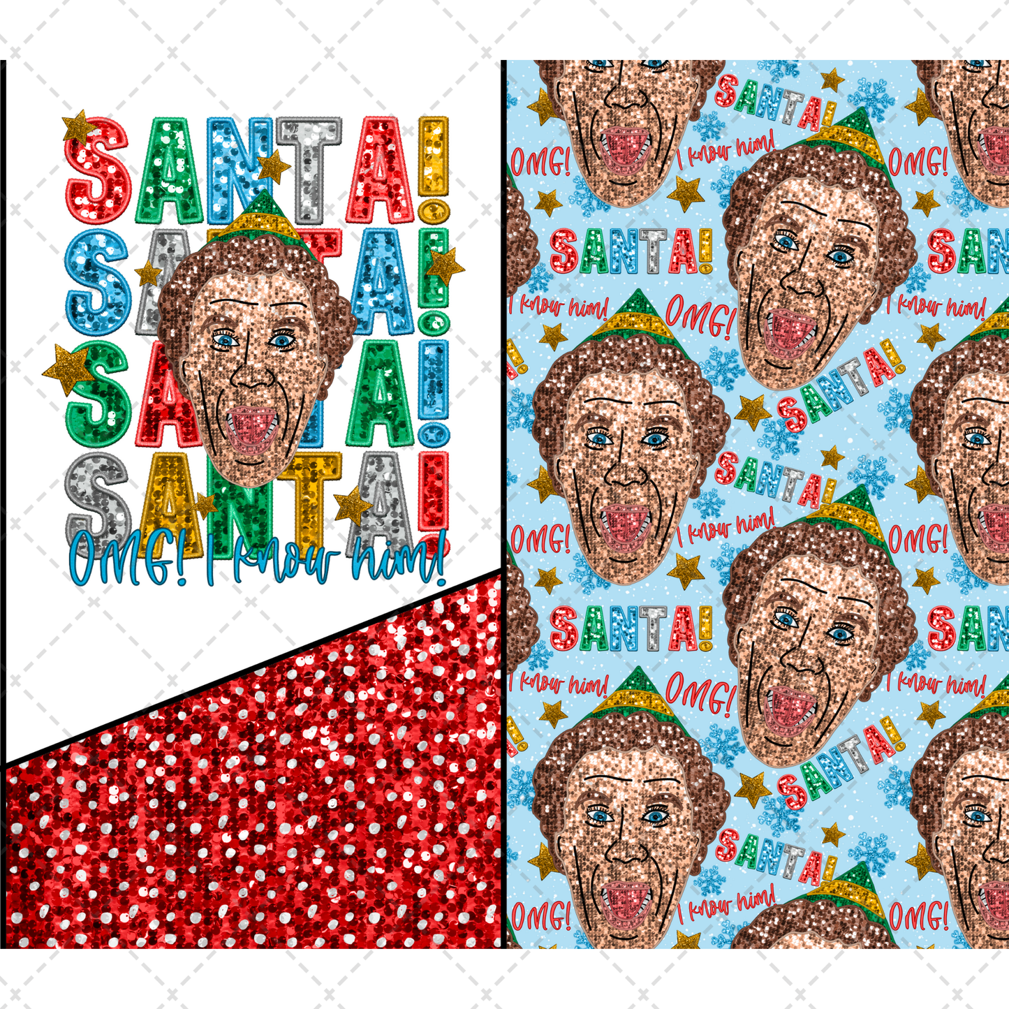 Santa Omg Sparkle - Sublimation Transfer