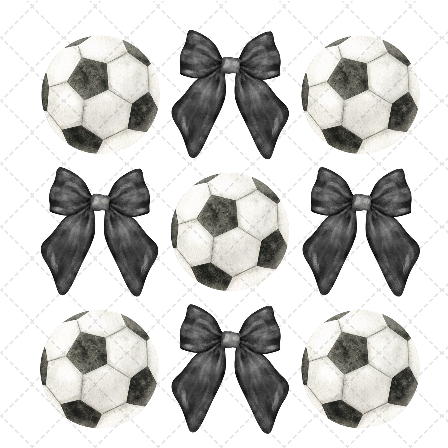 Soccer Bows Coquette Transfer