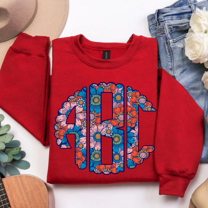 Hippie Summer Flower - Custom Monogram Transfer