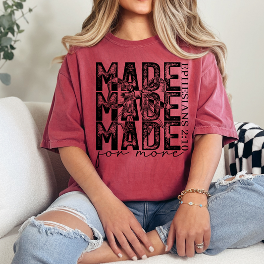 Black Distressed Coquette Made For More Transfer