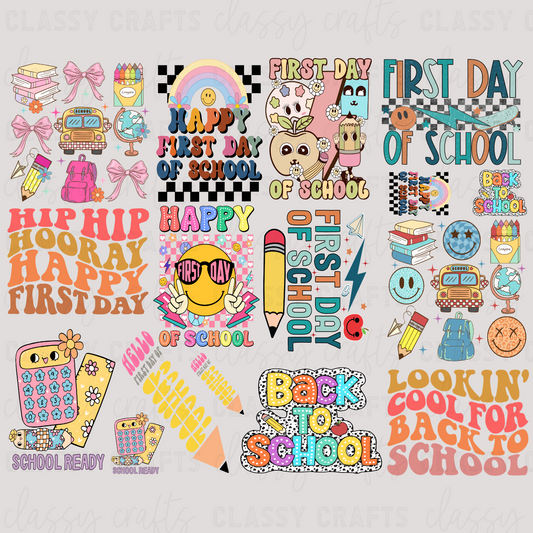 First Day Of School - 30x24 - **YOUTH** PREMADE GANG SHEET