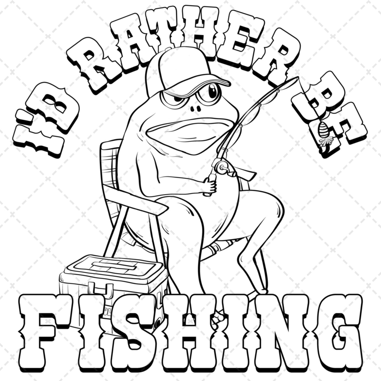 I'd Rather Be Fishing Black Transfer