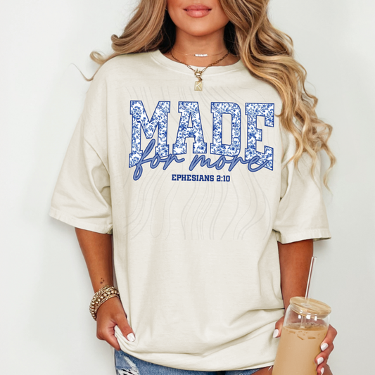 Made For More Blue Floral Transfer