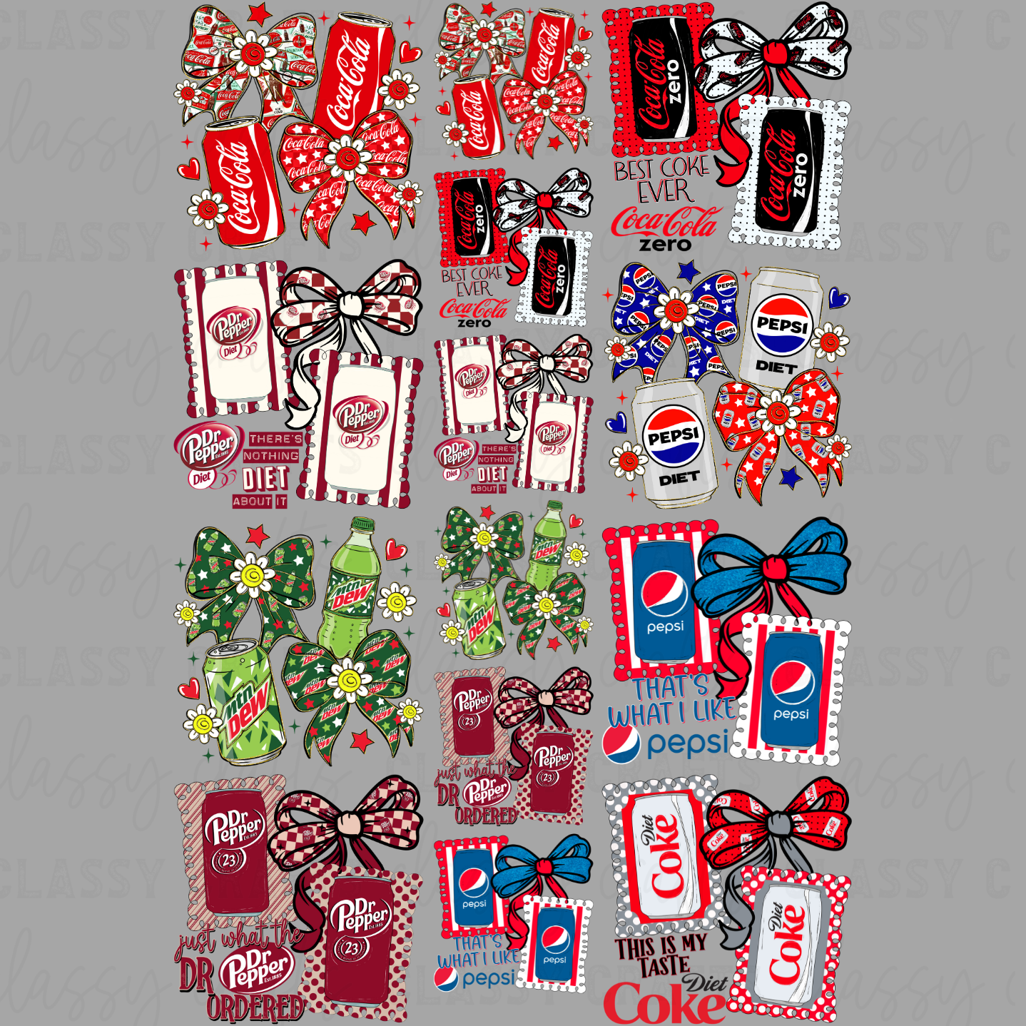 Coquette Soda Collage - 30x48 - PREMADE GANG SHEET