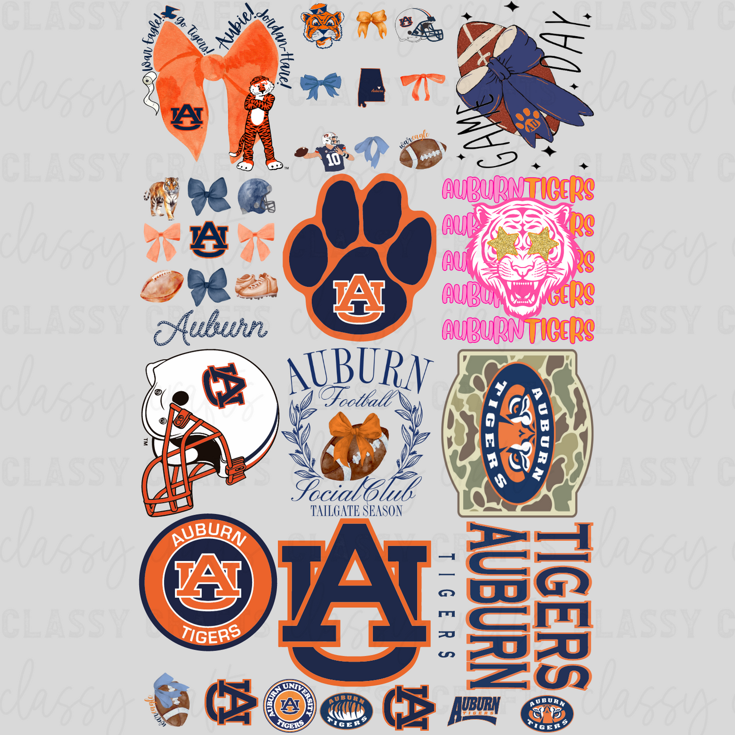 Auburn Football - 30x48 -PREMADE GANG SHEET