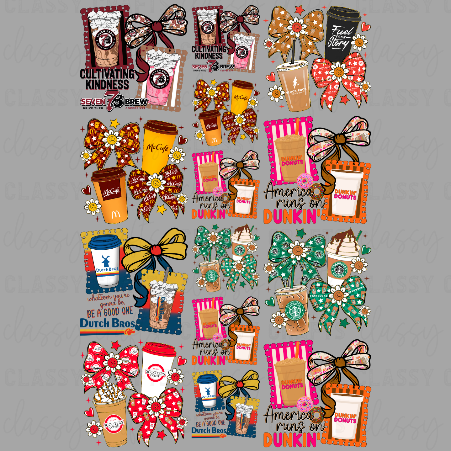 Coquette Coffee Collage - 30x48 - PREMADE GANG SHEET