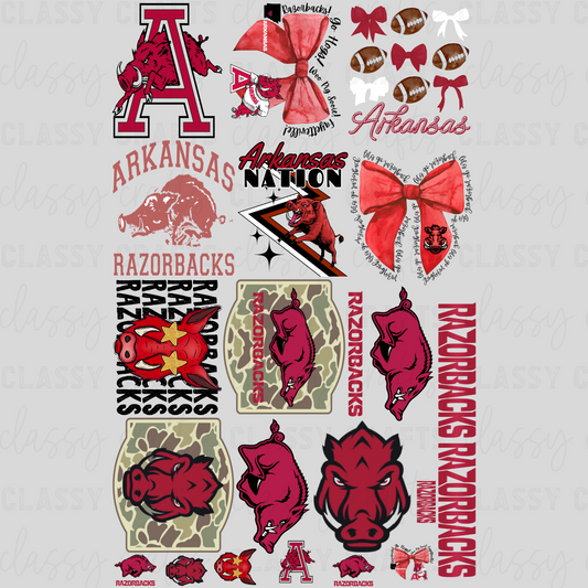 Arkansas Football - 30x48 -PREMADE GANG SHEET