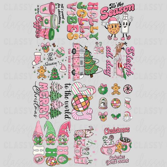 Pink Christmas - 30x48 - PREMADE GANG SHEET