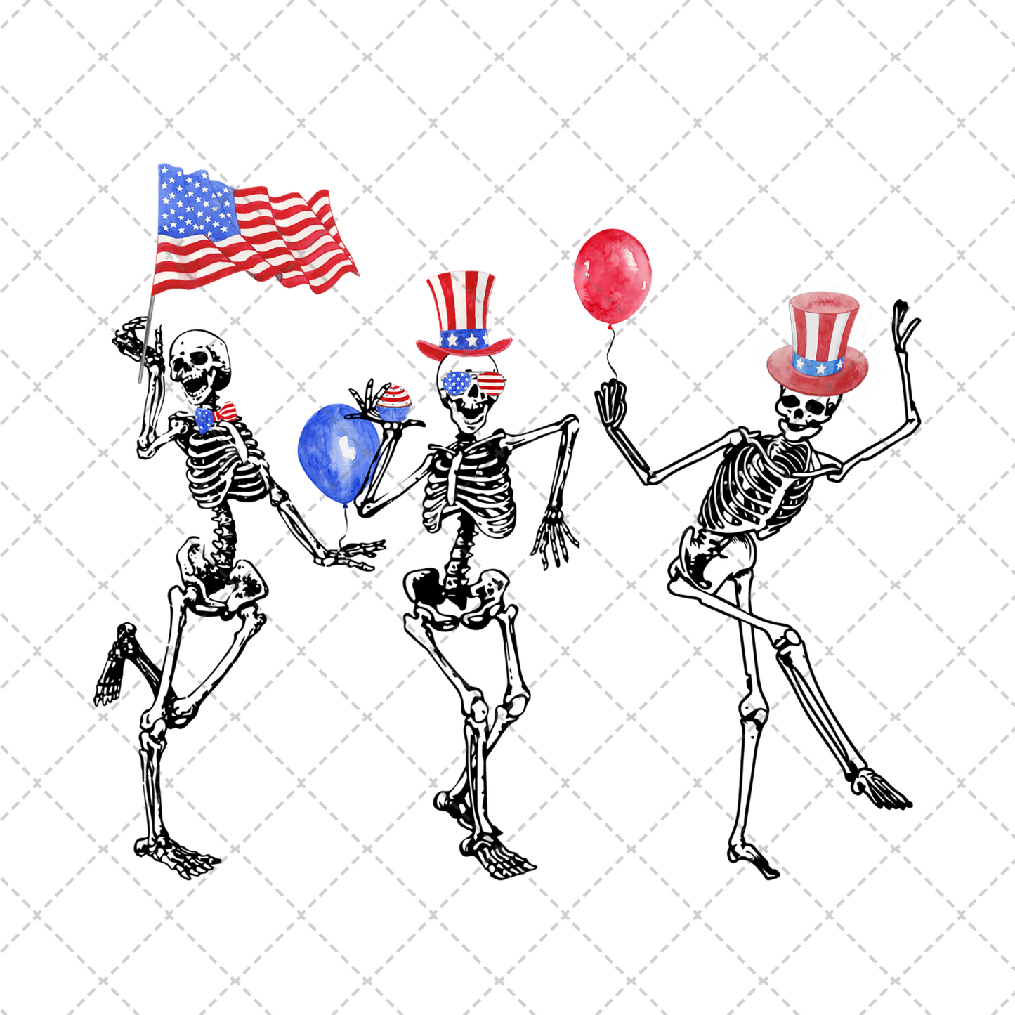 American Dancing Skeleton Design