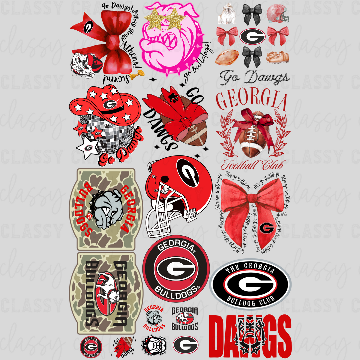 GA.Dawgs Football - 30x48 -PREMADE GANG SHEET