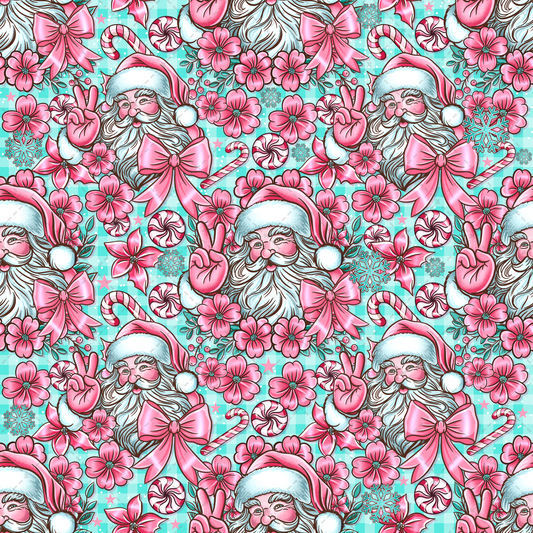 Pink Santa Seamless - Sublimation Transfer