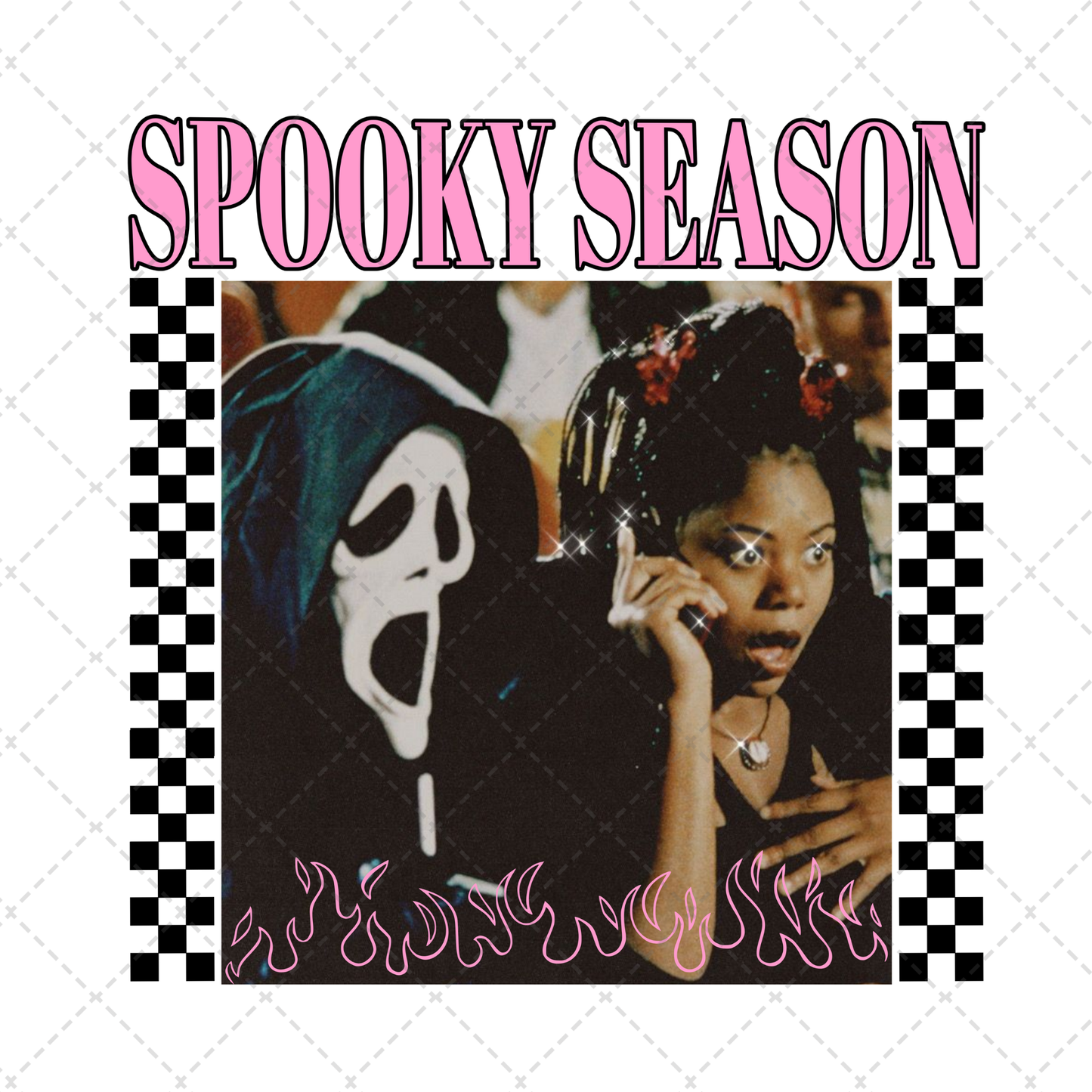 Spooky Season Checkered Transfer **TWO PART* SOLD SEPARATELY**