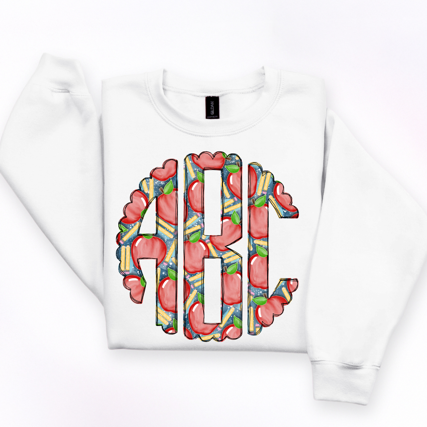 Blue Apple Pencil  - Custom Monogram Transfer