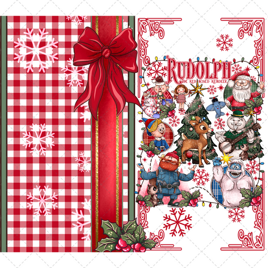 Christmas Rednose Reindeer Tumbler Wrap - Sublimation Transfer