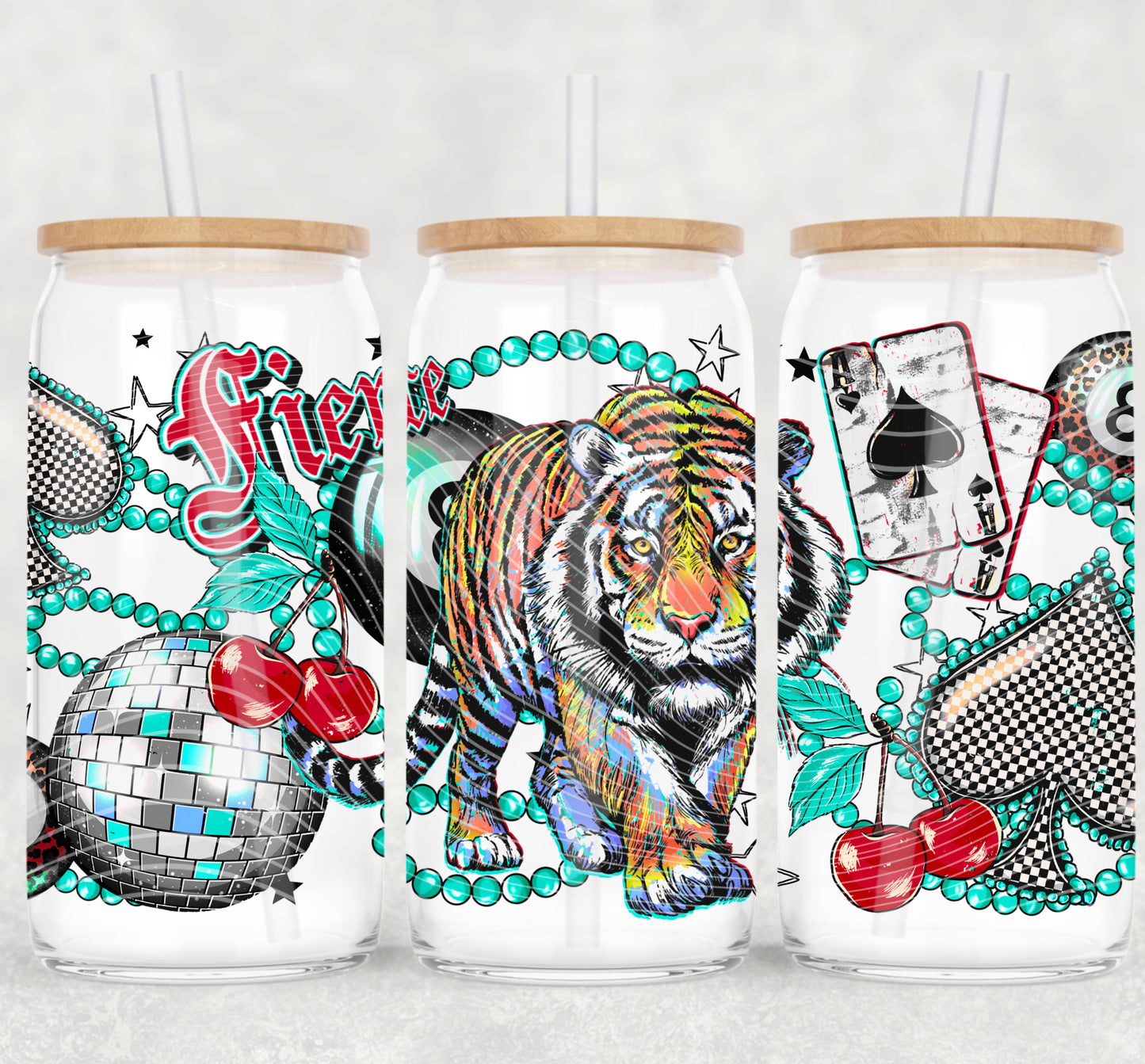 Fierce Tiger 16oz Libbey Wrap
