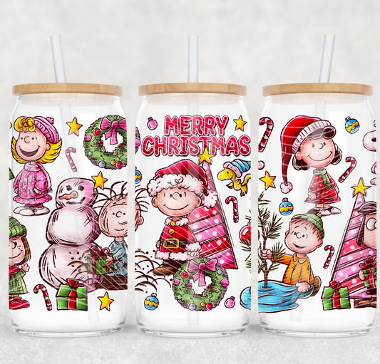 Peanut Christmas 16oz Libbey Wrap Transfer