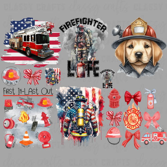 Firefighter - 30x24 -PREMADE GANG SHEET