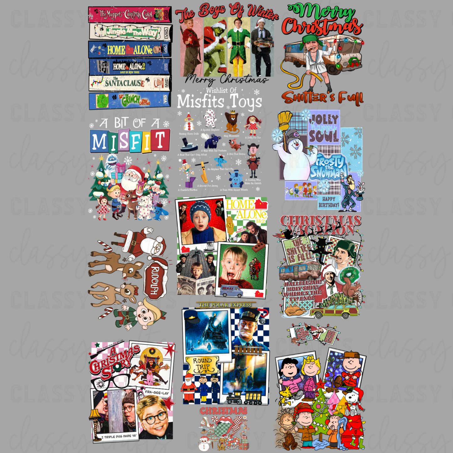 Vintage Christmas - 30x48 - PREMADE GANG SHEET