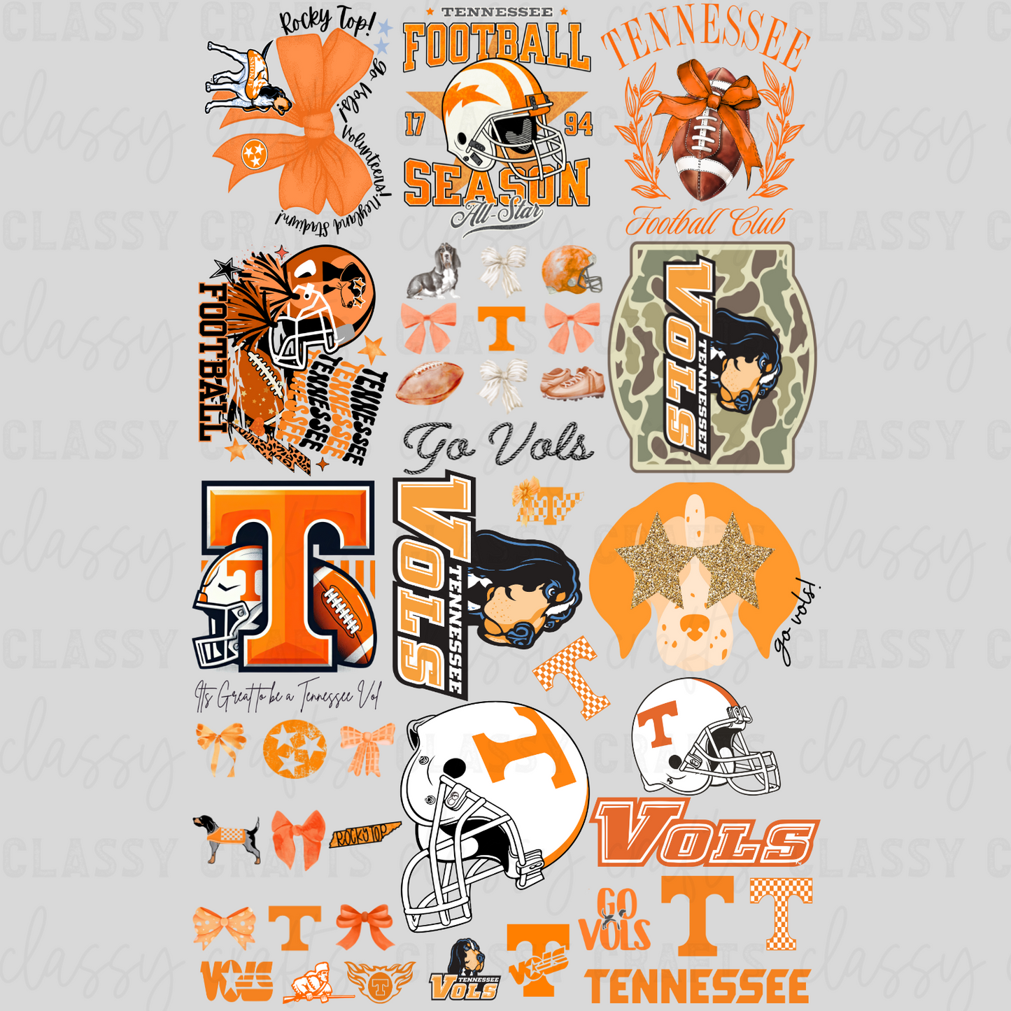 Tennessee Football - 30x48 -PREMADE GANG SHEET