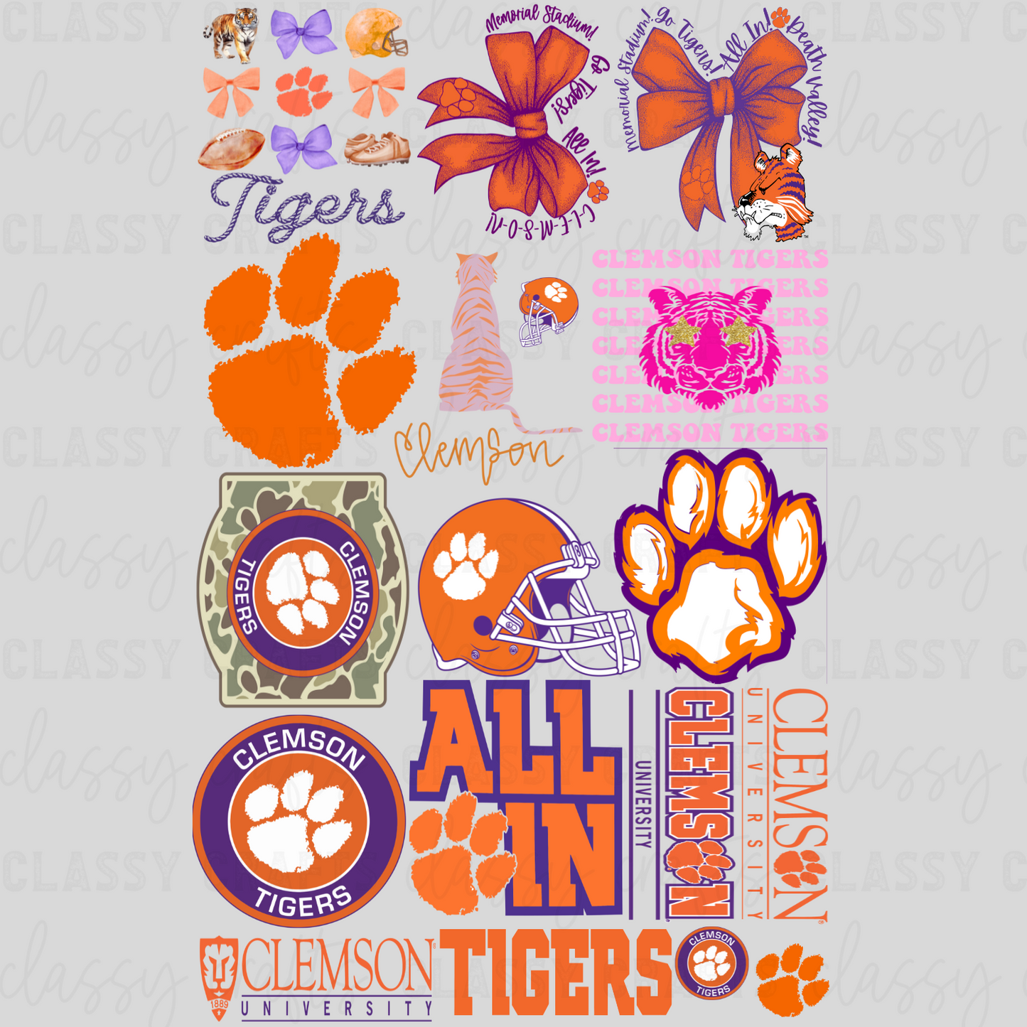 Clemson Football - 30x48 -PREMADE GANG SHEET