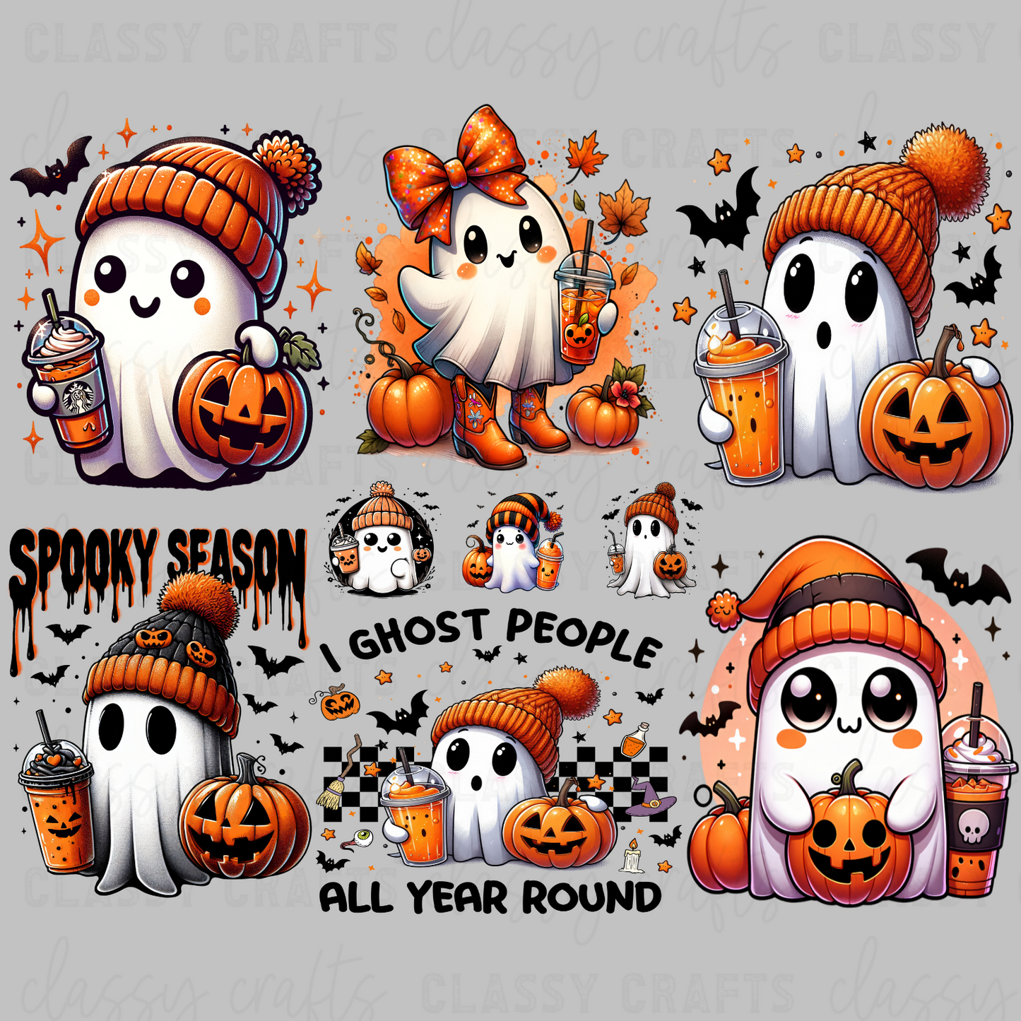 Orange Bougie Ghost - 30x24 -PREMADE GANG SHEET