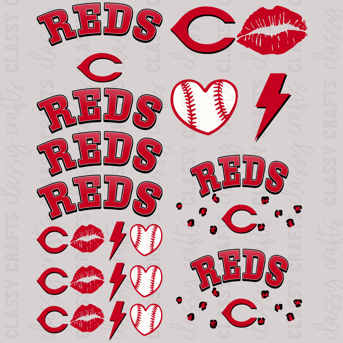 Reds -  30x24 - MINI PREMADE GANG SHEET