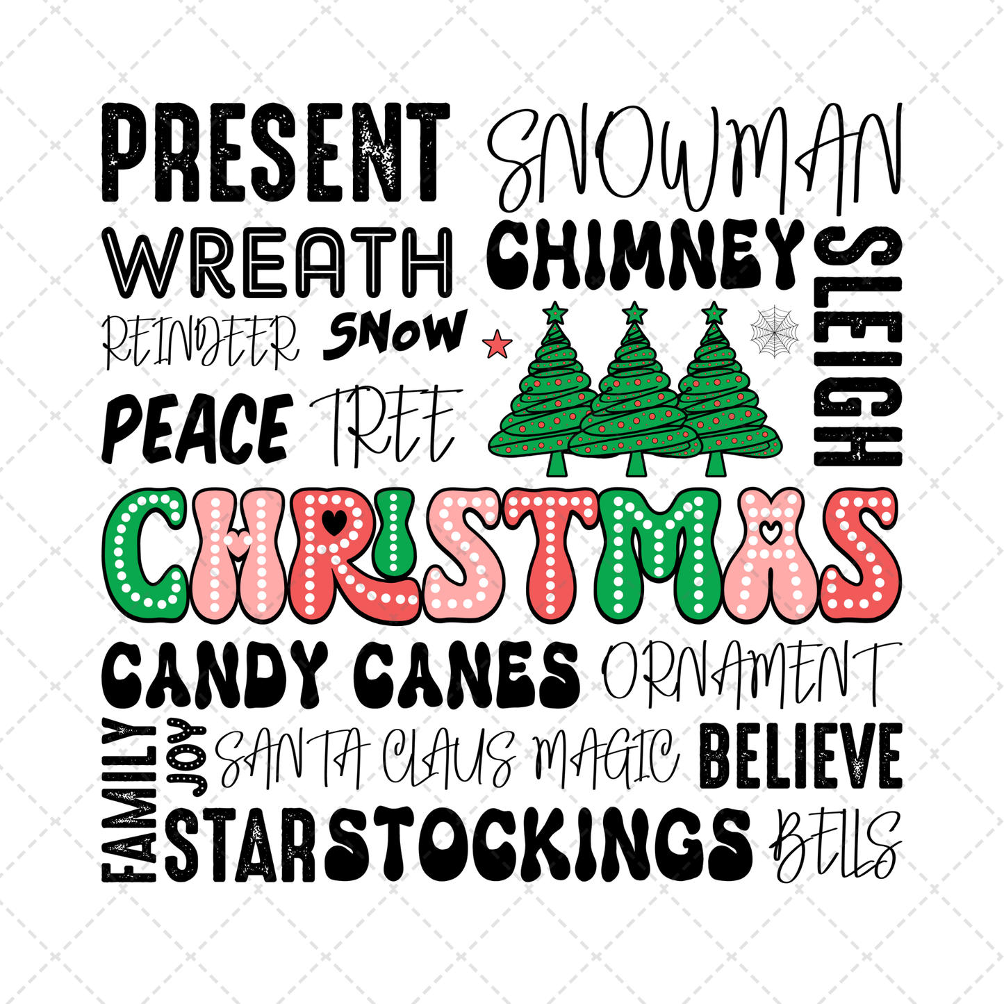 Christmas Retro Typo Transfer