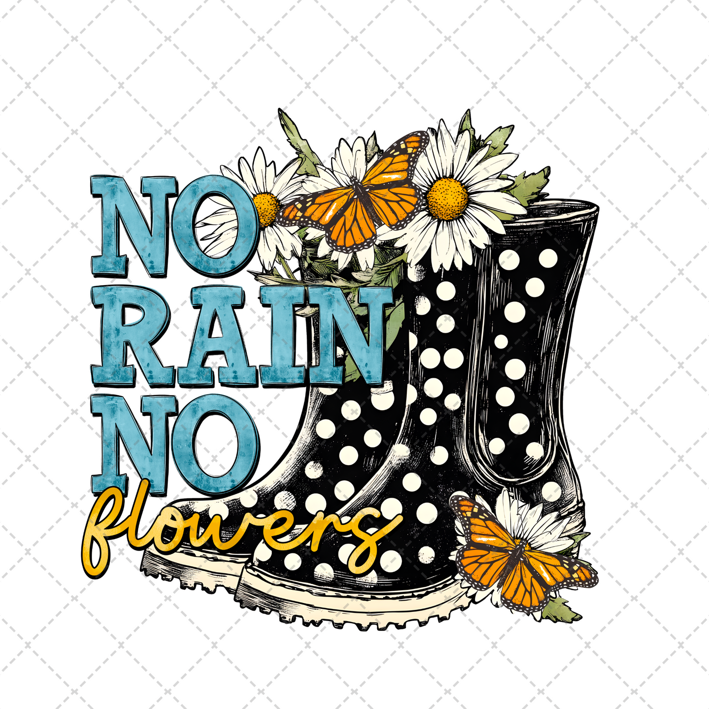 No Rain No Flowers Transfer ** TWO PART* SOLD SEPARATELY**