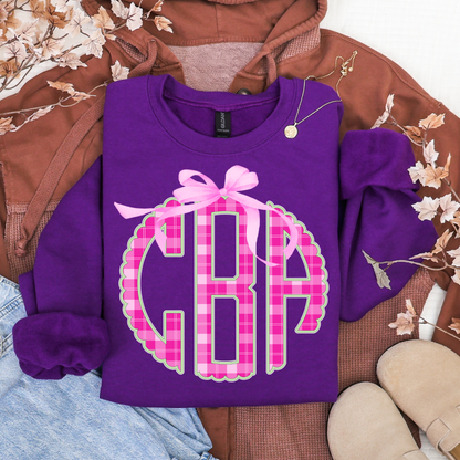 Floral -Coquette Bow - Custom Monogram Transfer