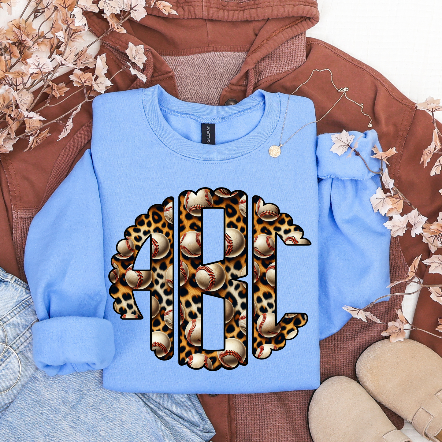 Base Ball Leopard - Custom Monogram Transfer