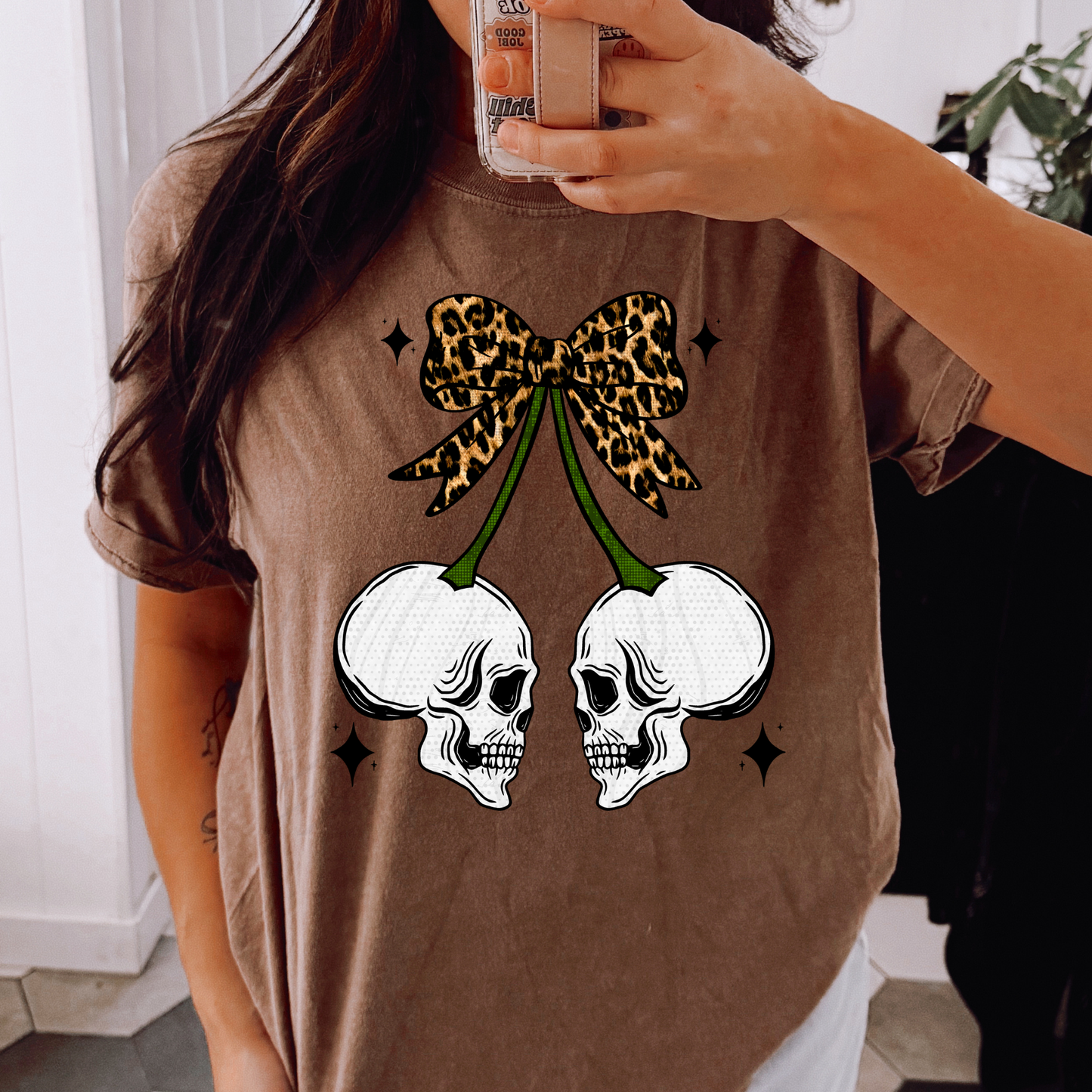 Cherry Bow Skulls Transfer**SOLD SEPARATELY**