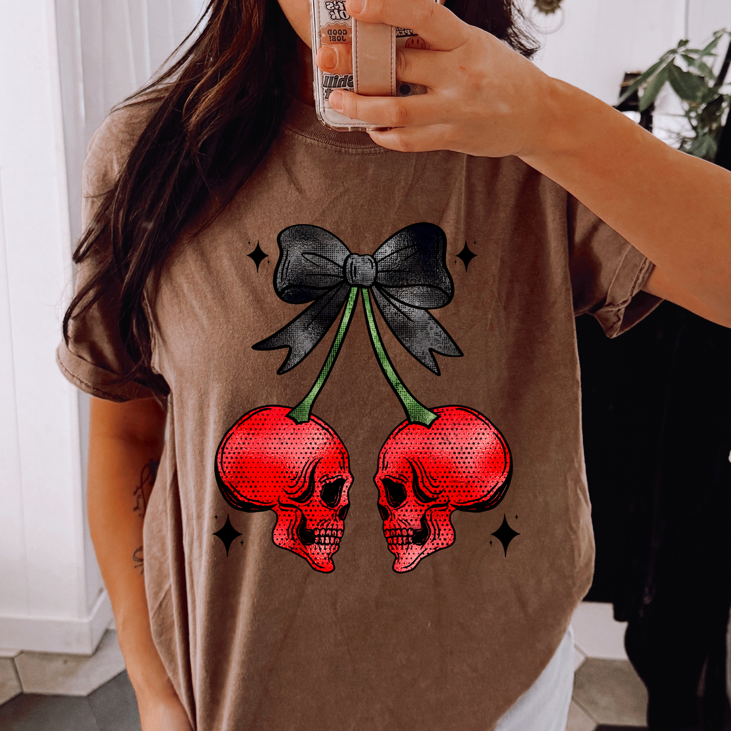 Cherry Bow Skulls Transfer**SOLD SEPARATELY**