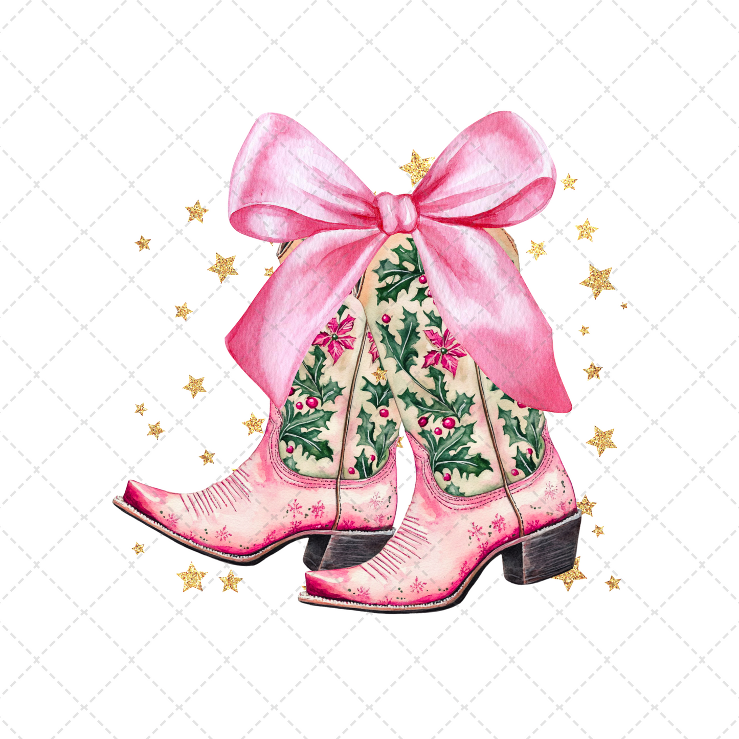 Coquette Christmas Boots Transfer