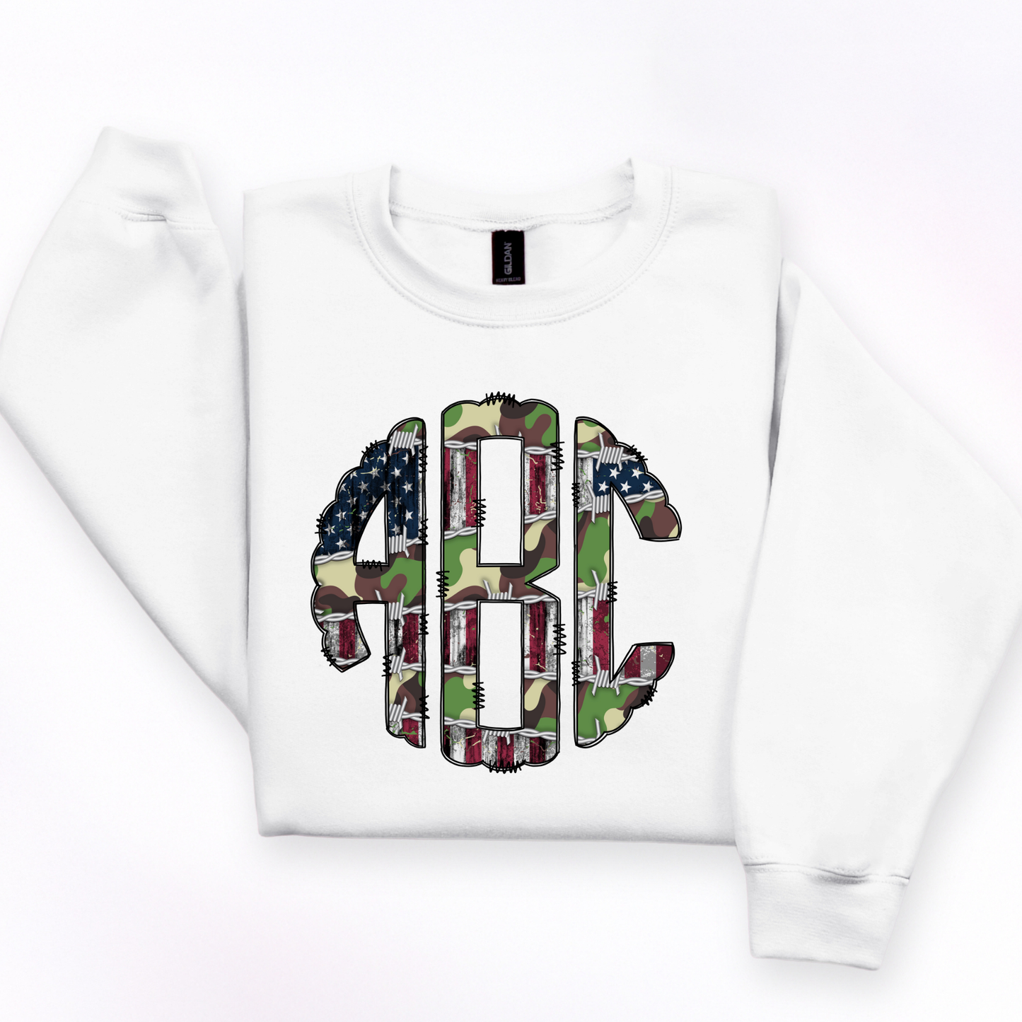 USA Flag Camo - Custom Monogram Transfer