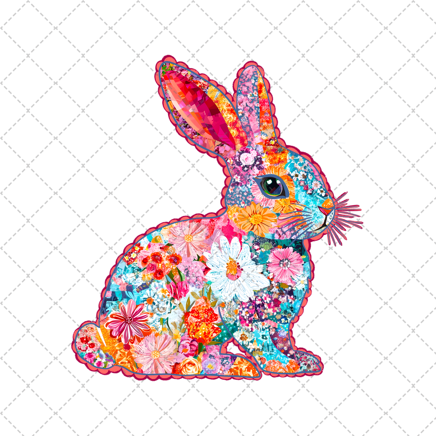 Floral Bunny Transfer