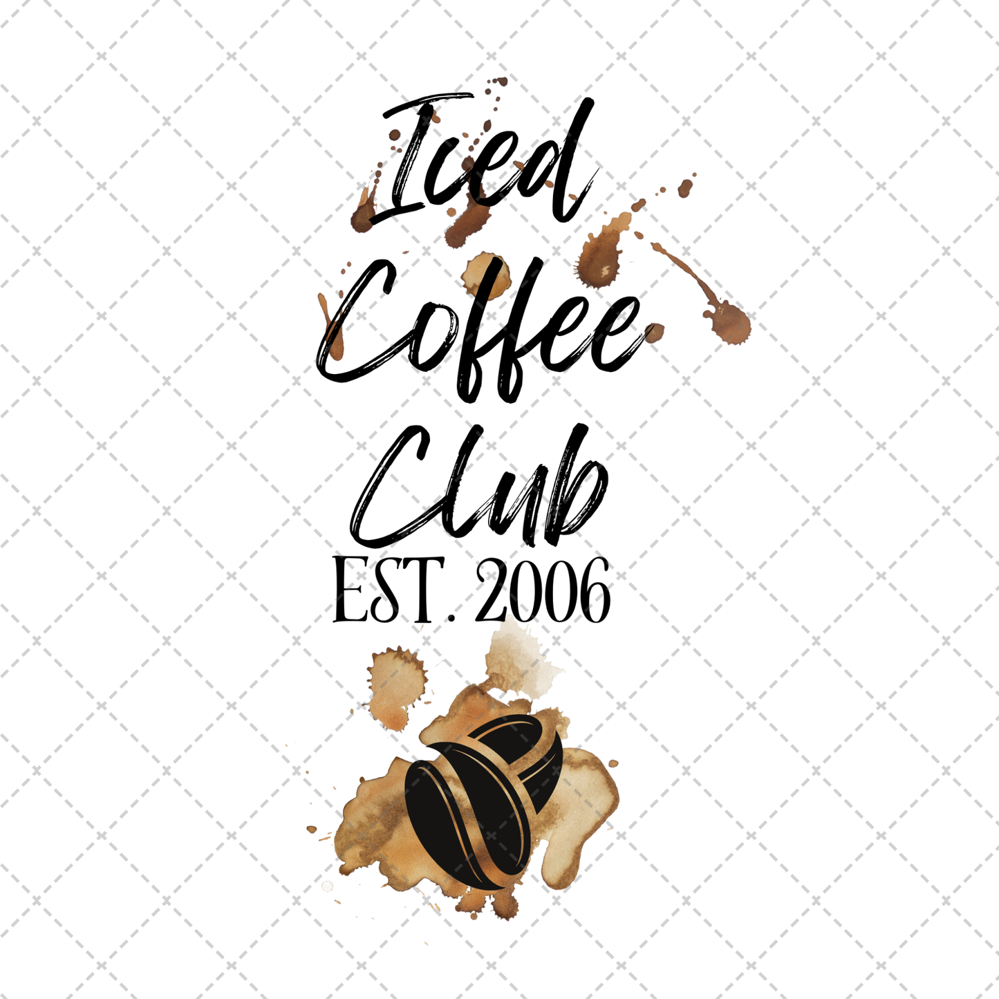 Iced Coffee Club  ** TWO PART* SOLD SEPARATELY** Transfer